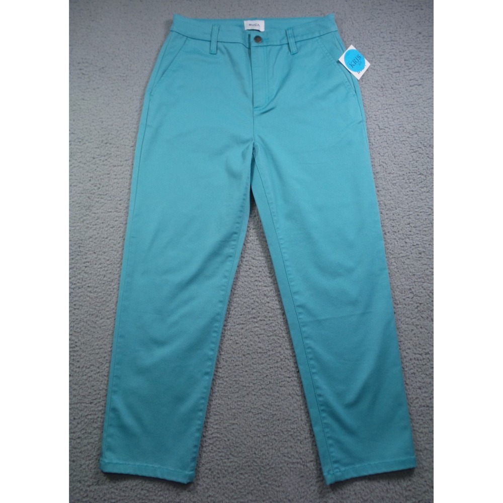 RVCA Pants Womens‎ Size 26 Turquoise Blue Chino High Rise Stretch Comfort NWT